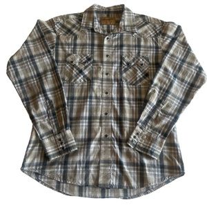 Men’s Wrangler Retro Long Sleeve Saw Tooth Pocket Western Shirt w/ Pearl Snaps